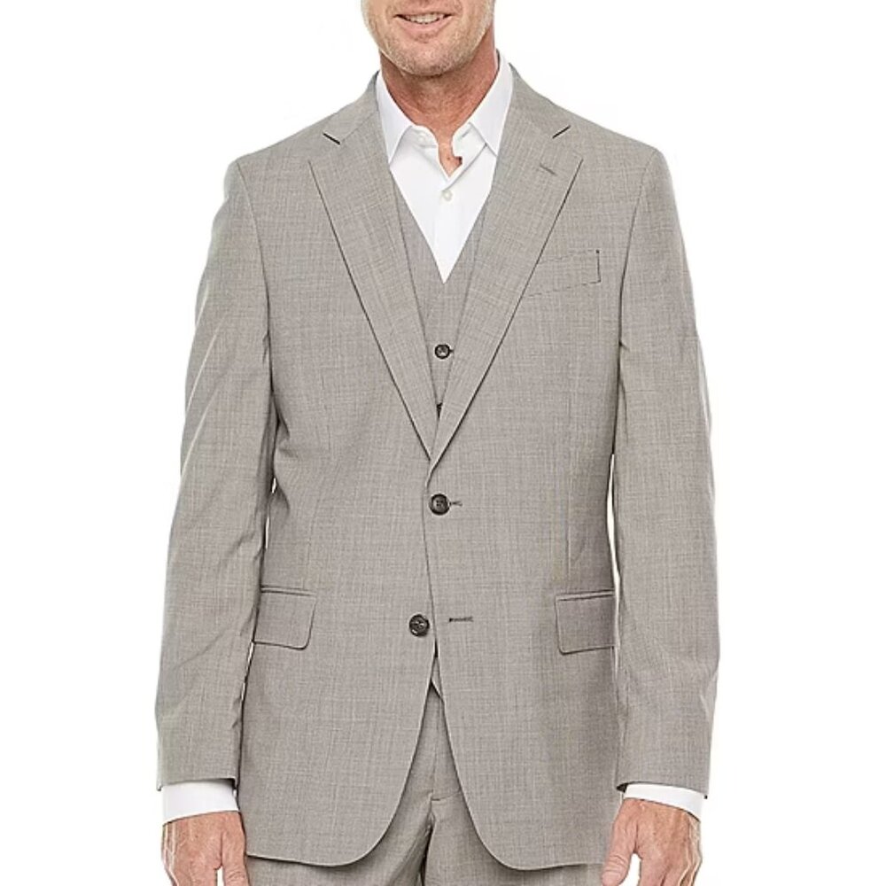 Men's Stafford Big & Tall Coolmax Suit Jacket - Brown Texture - Var Szs - NWT - Picture 2 of 3